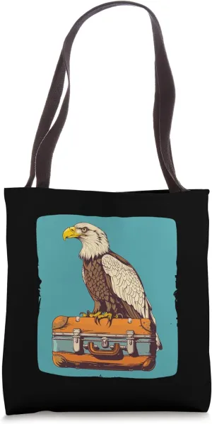 Bold Eagle with Suitcase Design for Adults and Kids Tote Bag
