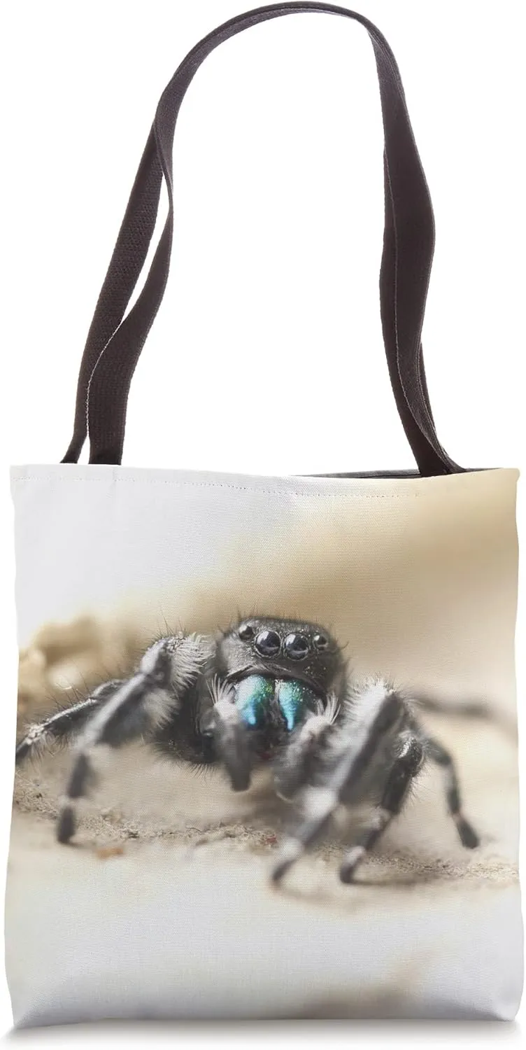 Bold Jumper Spider Arachnid Phidippus audax Spider Tote Bag