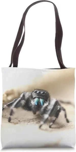 Bold Jumper Spider Arachnid Phidippus audax Spider Tote Bag
