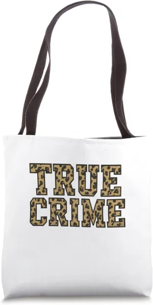 Bold Leopard Pattern True Crime Lover Tote Bag