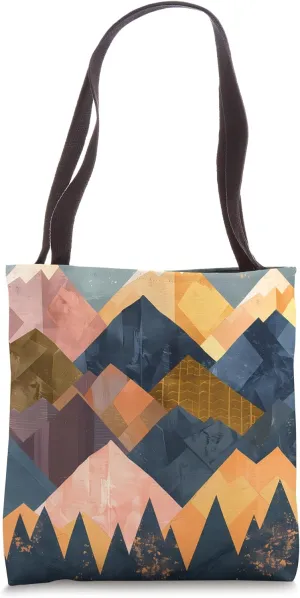 Bold Mountain Color Block Pattern Tote Bag