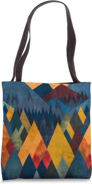 Bold Mountain Color Block Pattern Tote Bag