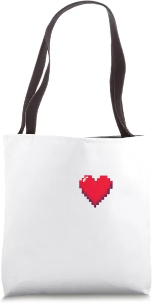 Bold Pixel Heart “I Love Miners” Digital Design Tote Bag