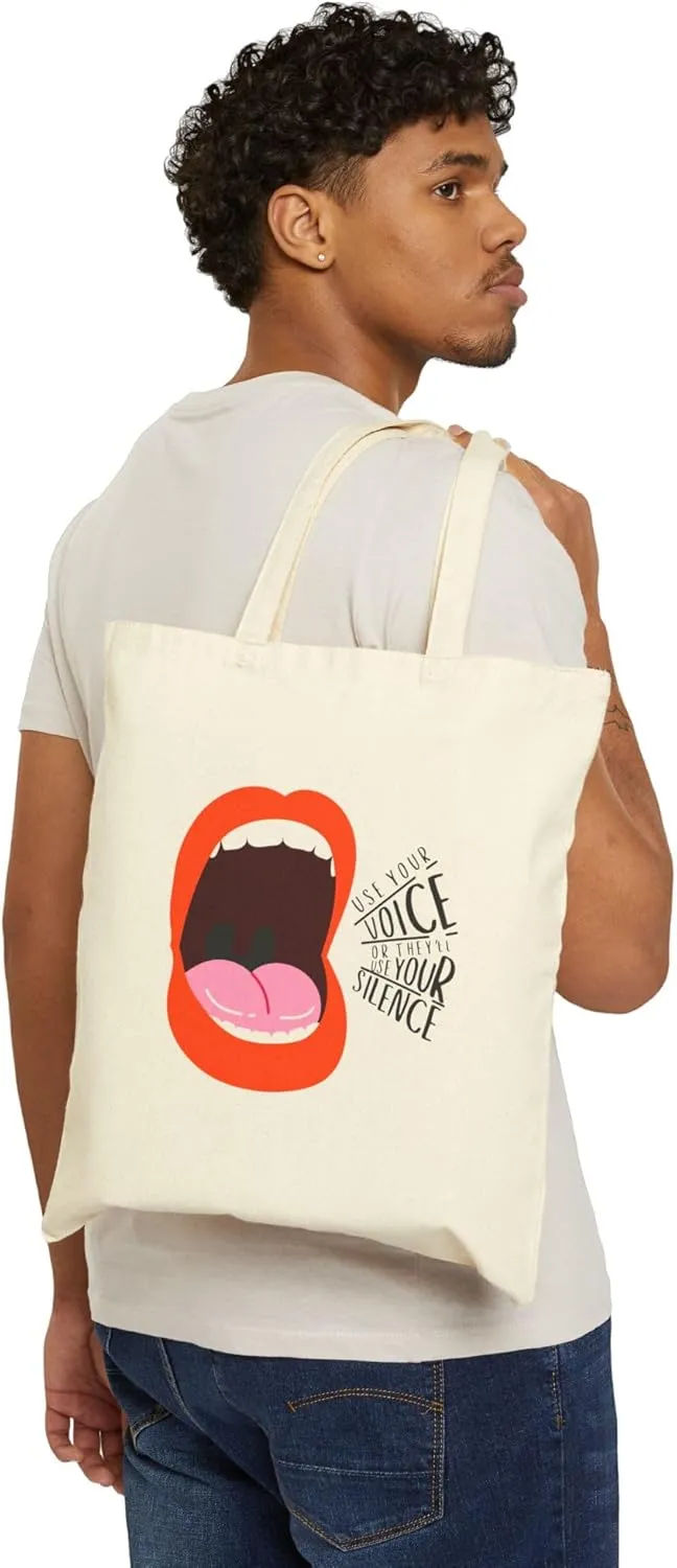 Bold Statement Cotton Canvas Tote Bag, Eco-Friendly Shopper, Gift for Activists, Funny Tote, Unique Art Bag
