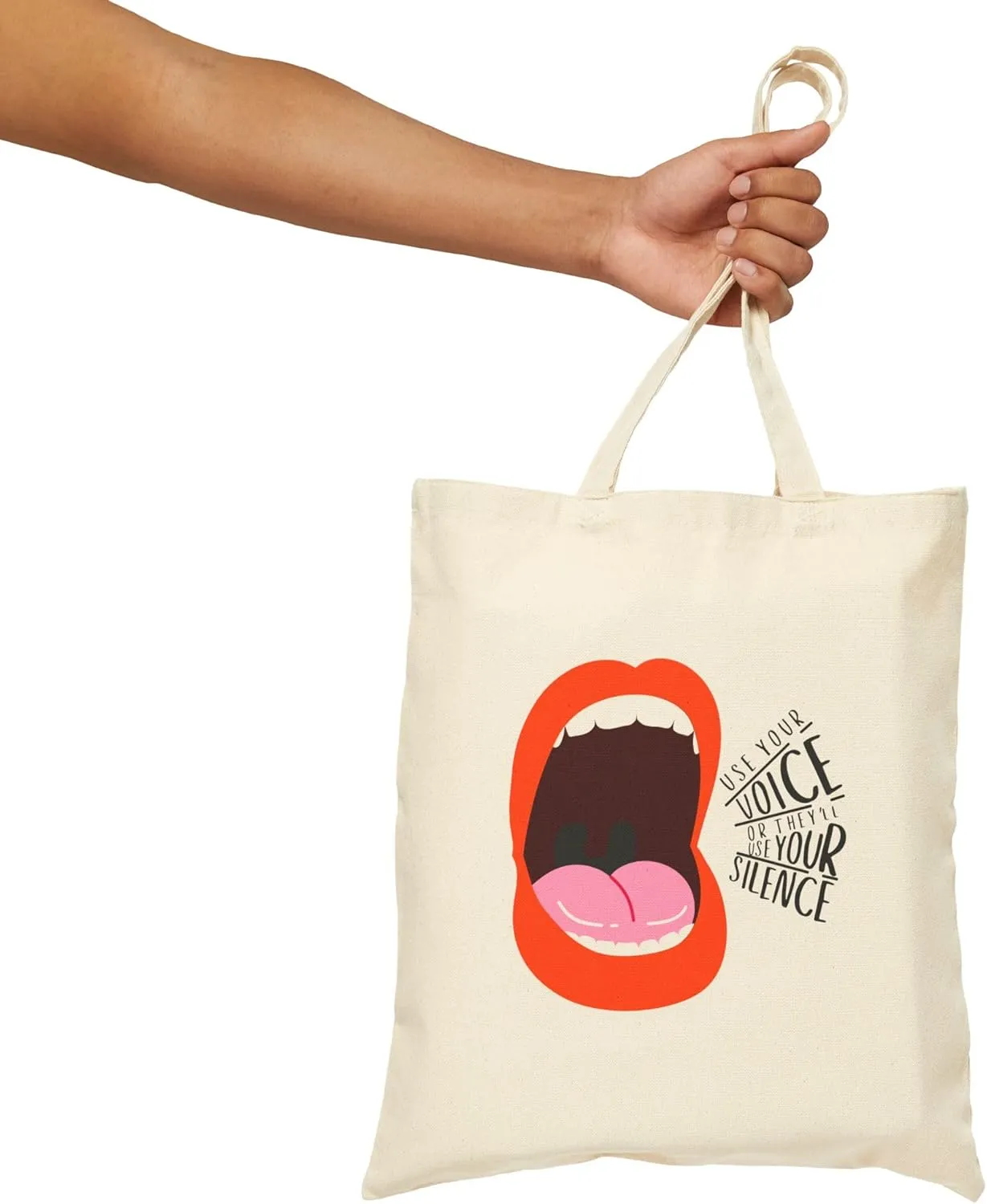 Bold Statement Cotton Canvas Tote Bag, Eco-Friendly Shopper, Gift for Activists, Funny Tote, Unique Art Bag