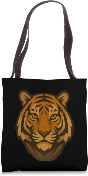 Bold Tiger Face | Fierce Wildlife Animal Graphic Art Tote Bag