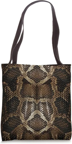 Brown Snakeskin Python Pattern Tote Bag