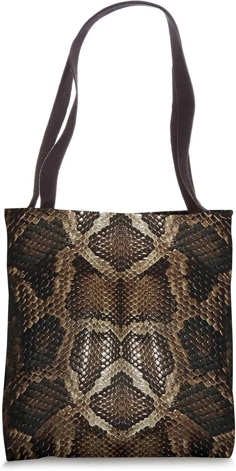 Brown Snakeskin Python Pattern Tote Bag