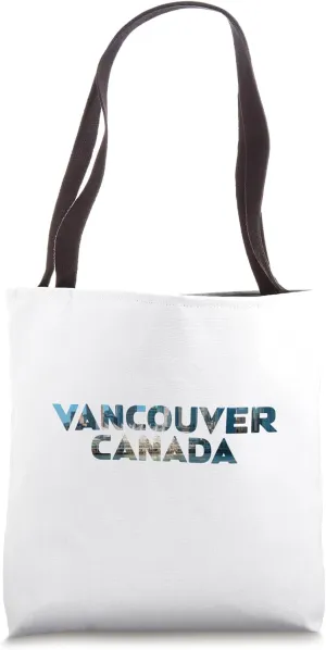 Canada Vancouver Skyline Inside Minimal Bold Letters Tote Bag