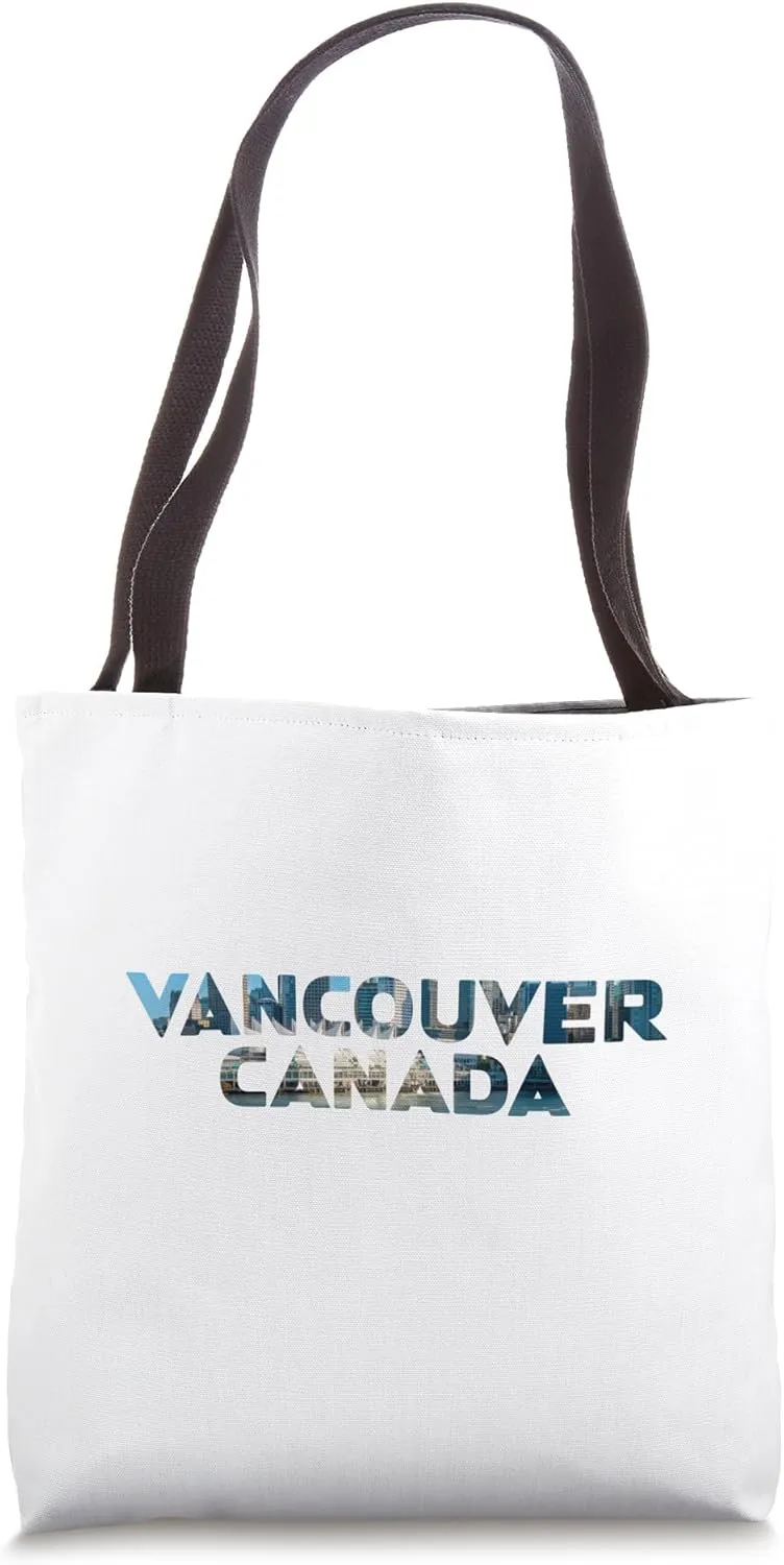 Canada Vancouver Skyline Inside Minimal Bold Letters Tote Bag