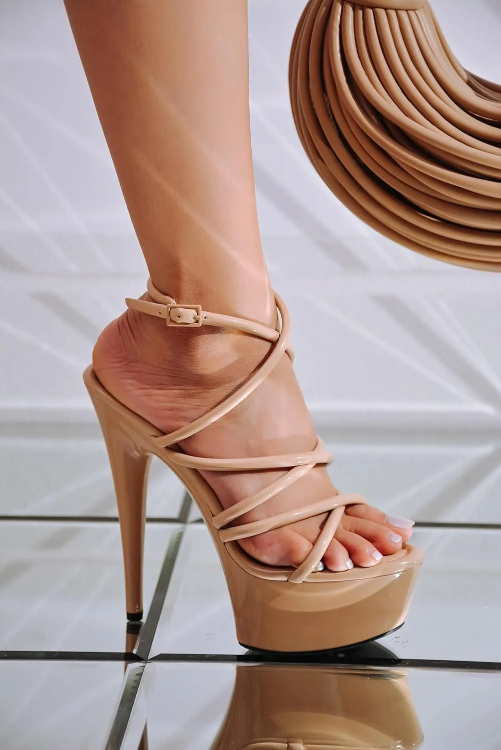 Cape Robbin Women's Platform Stiletto Heels - Strappy Sandals with Round Toe (Lili)