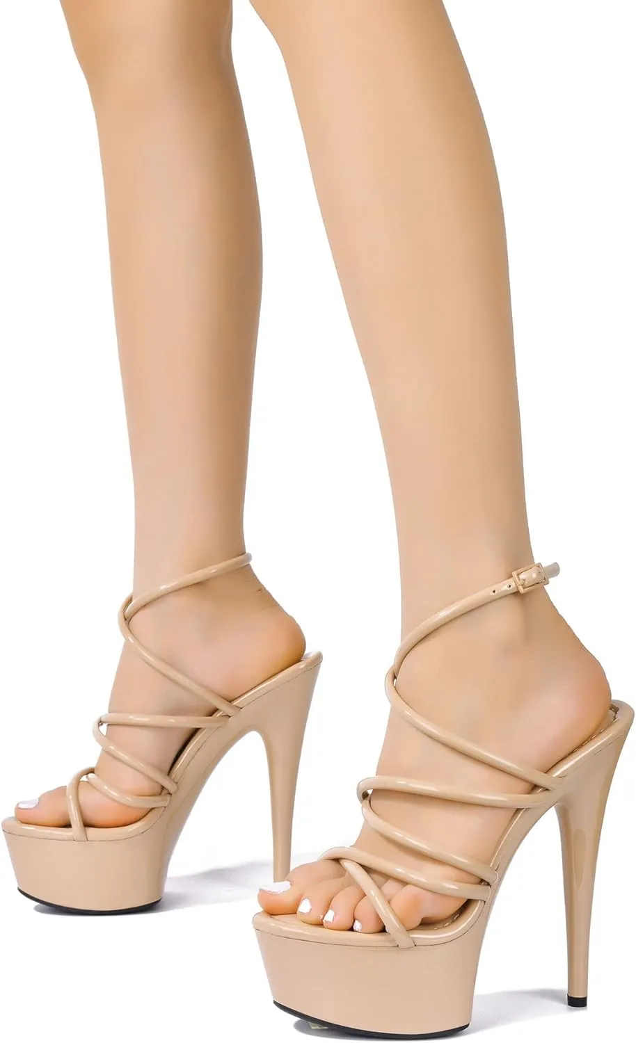 Cape Robbin Women's Platform Stiletto Heels - Strappy Sandals with Round Toe (Lili)