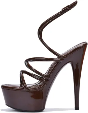 Cape Robbin Women's Platform Stiletto Heels - Strappy Sandals with Round Toe (Lili)