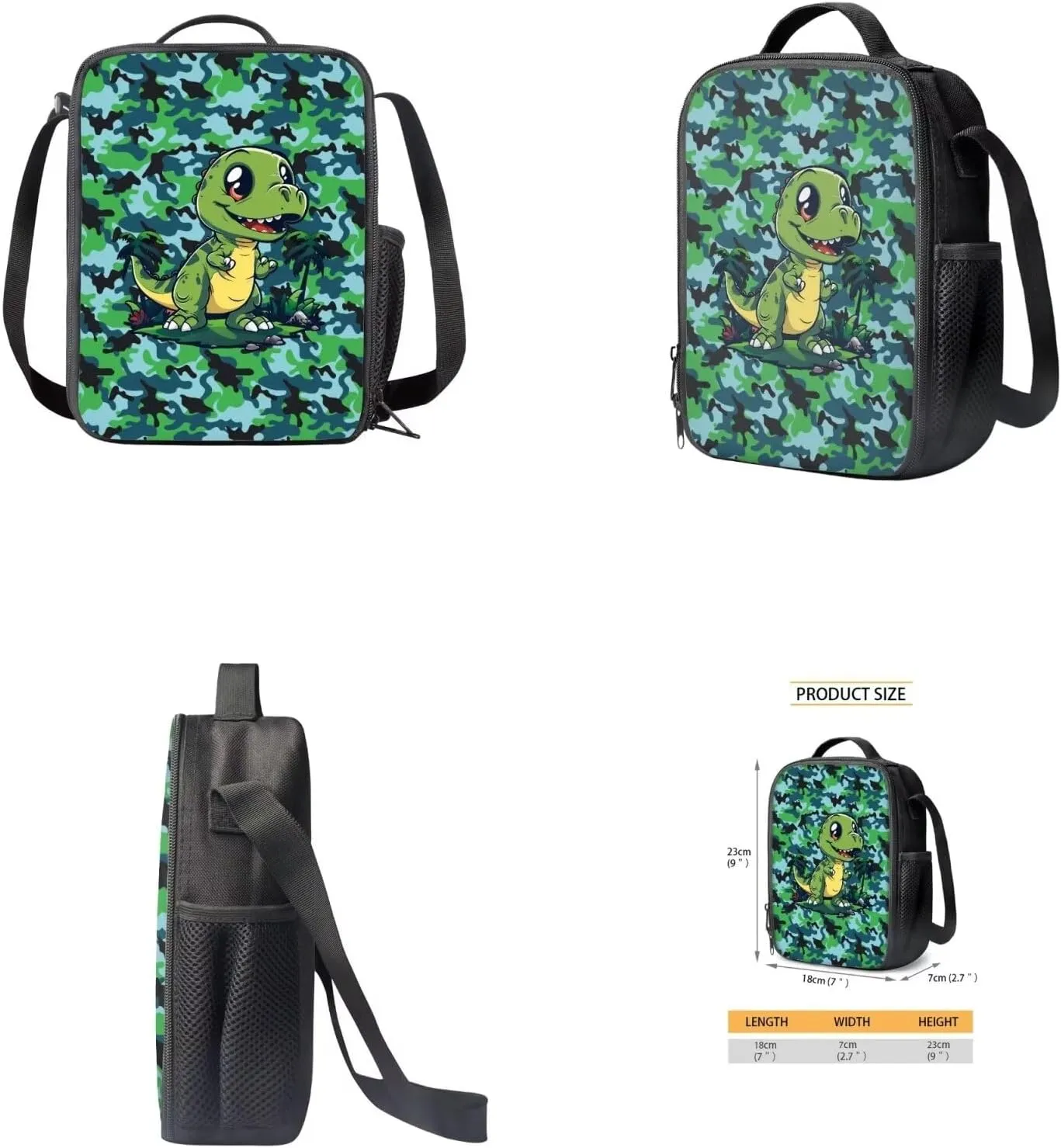 Cartoon Dinosaur Bckpack Lightweight Bookbag with 1 Main Compartment 17 inch Camo Backpack for Boys 9-11 Fashion Roomy Cute Backpacks for Teen Girl Children Lightweight Knapsack