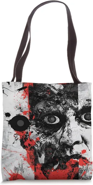 Chaotic Abstract Portrait Grunge Avant-Garde Art Tote Bag