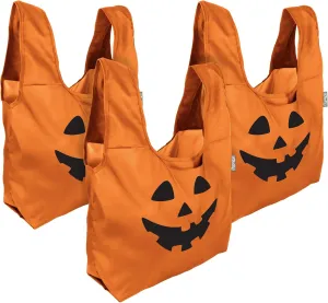 ChicoBag Infinity Halloween Pumpkin Trick-or-Treat Tote Bag (Pack of 3) | Reusable Eco Friendly