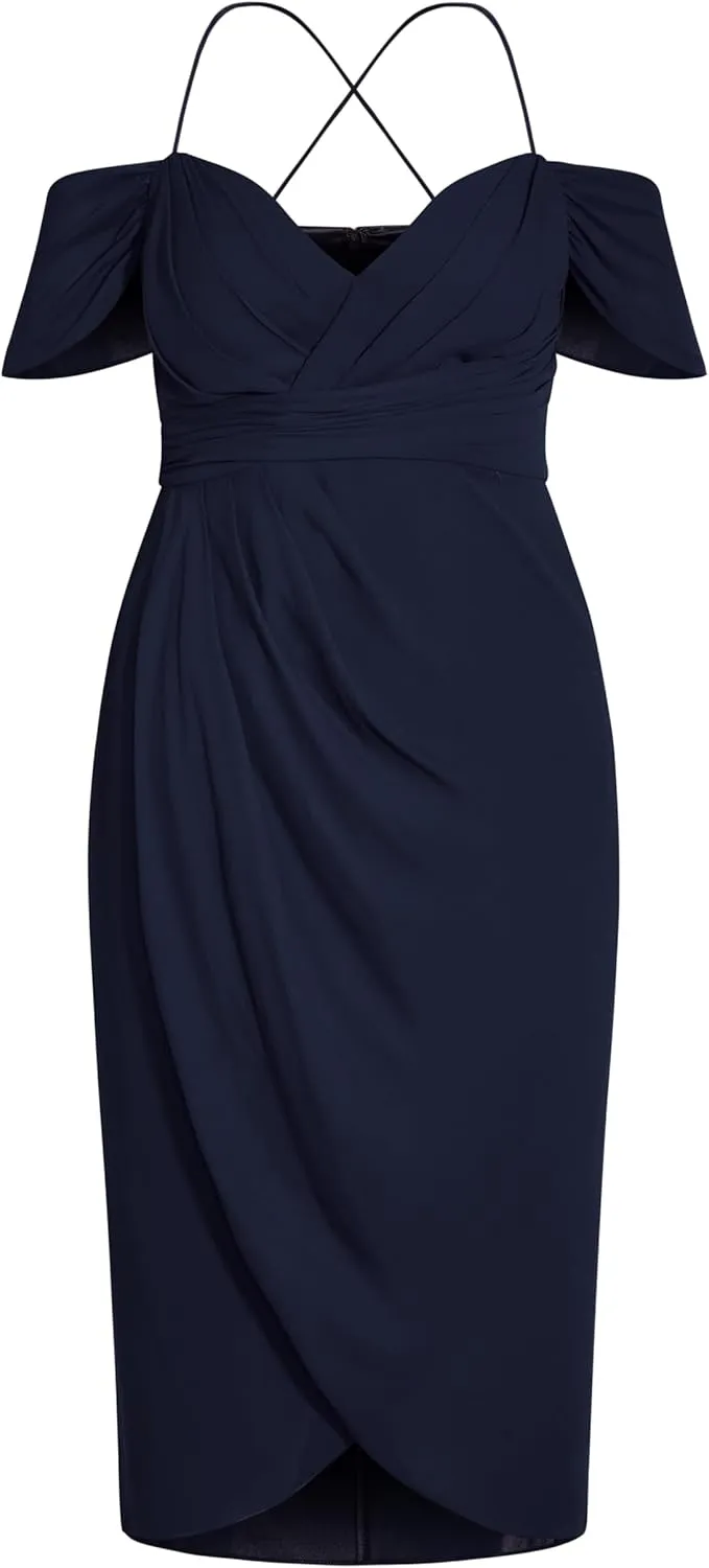 City Chic Women's Plus Size Maxi Dress - Entwine Tulip Drape