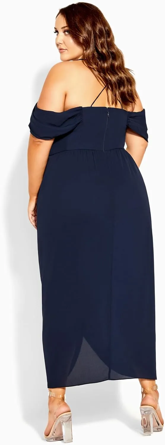 City Chic Women's Plus Size Maxi Dress - Entwine Tulip Drape