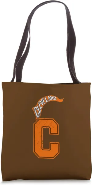 Cleveland Flag With Bold Letter C Vintage Classic Athletic Tote Bag