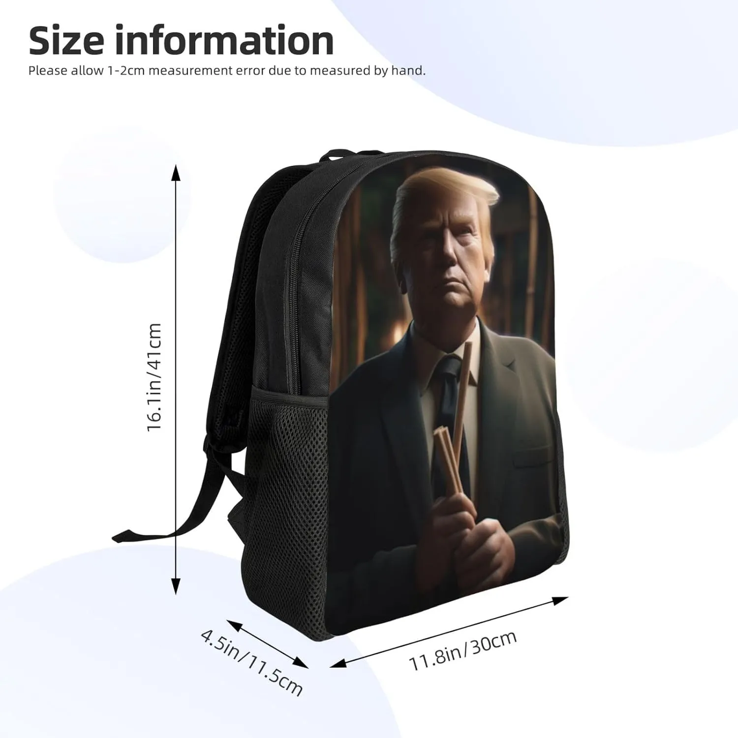 Close Your Eyes Trump Backpack Waterproof Anti Theft Durable Light Laptop Bag Backpacks For Women Men Travel Gym Backpack