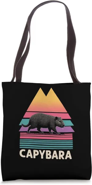Colorful Capybara Stripes Tote Bag