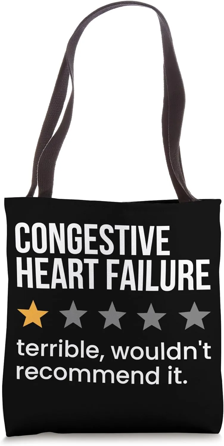 Congestive Heart Failure One Star Rating Heart Awareness Tote Bag