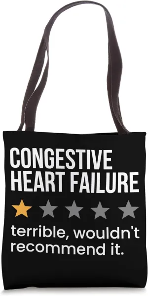 Congestive Heart Failure One Star Rating Heart Awareness Tote Bag