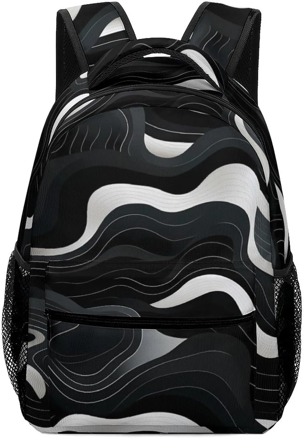 Contour Topography Map Pattern Laptop Backpack Cute Shoulder Bag Casual Daypack for School Travel Camping