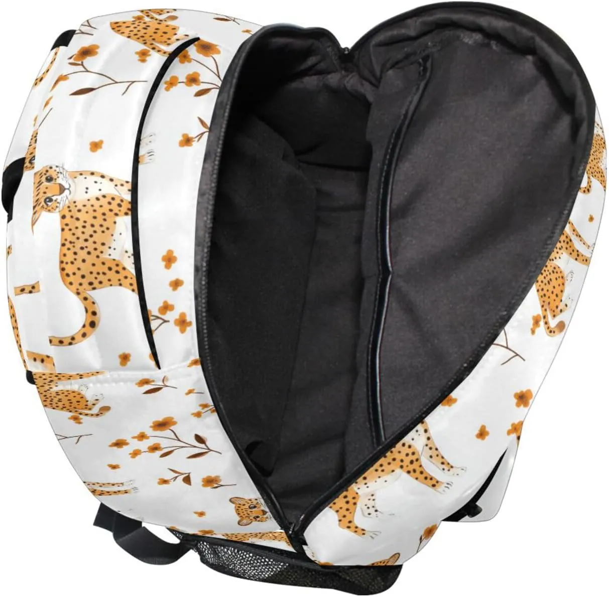 Cool Backpacks for Teacher Nurse Waterproof School Book Bag with Chest Strap Gift Men & Women Cartoon Sweet Leopard White