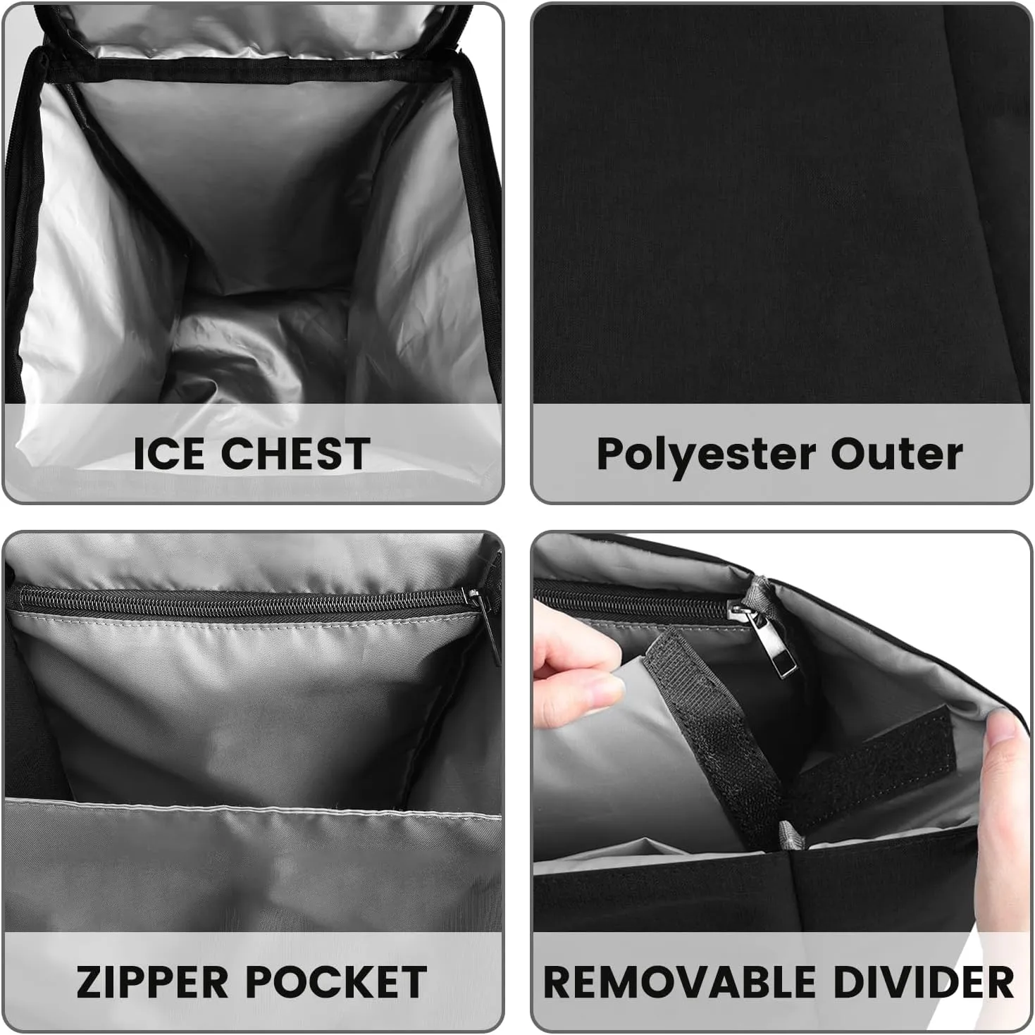 Cooler Organizer for Bogg Bag Accessories for Bogg Bags X Large Original Polyester Ice Chest with Divider Tray Portable Cooler Leak-Proof with Zipper