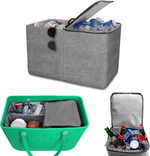 Cooler Organizer for Bogg Bag Accessories for Bogg Bags X Large Original Polyester Ice Chest with Divider Tray Portable Floating Cooler Leak-Proof with Zipper