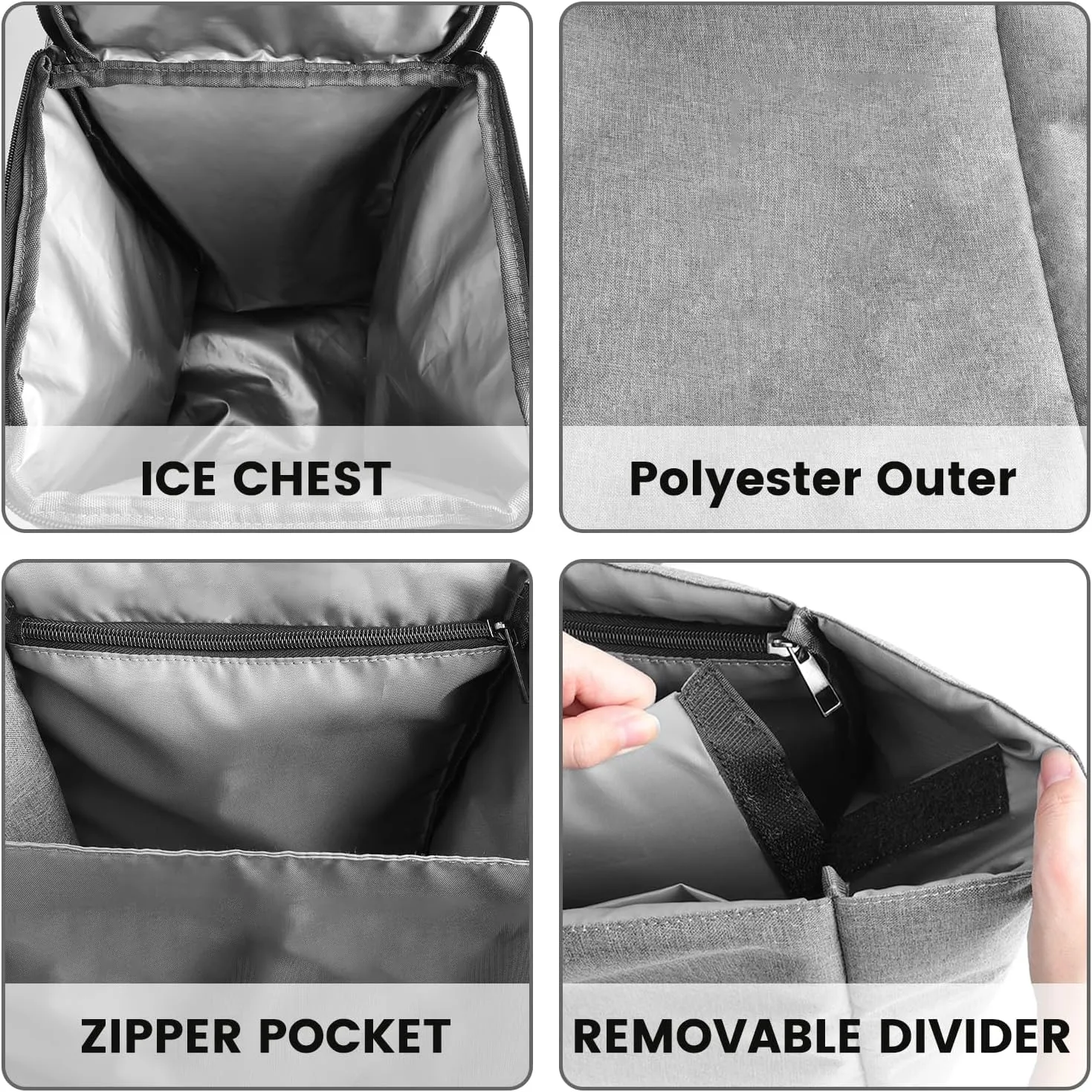 Cooler Organizer for Bogg Bag Accessories for Bogg Bags X Large Original Polyester Ice Chest with Divider Tray Portable Floating Cooler Leak-Proof with Zipper