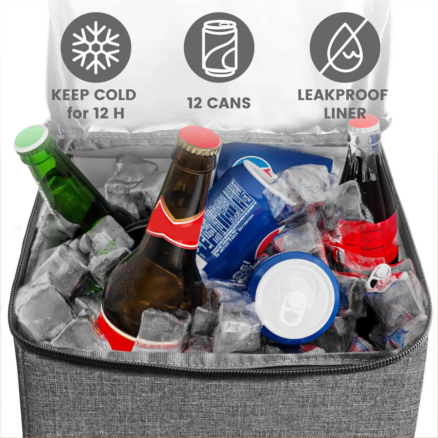 Cooler Organizer for Bogg Bag Accessories for Bogg Bags X Large Original Polyester Ice Chest with Divider Tray Portable Floating Cooler Leak-Proof with Zipper