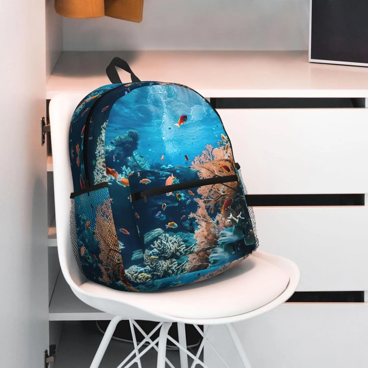 Coral Reef Fashion Backpack,Casual Daypack Backpacks For Men Women, Laptop Bag Travel Hiking Camping
