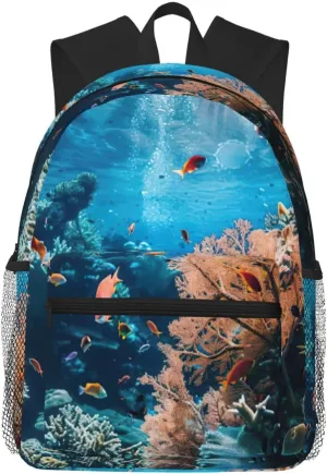Coral Reef Fashion Backpack,Casual Daypack Backpacks For Men Women, Laptop Bag Travel Hiking Camping