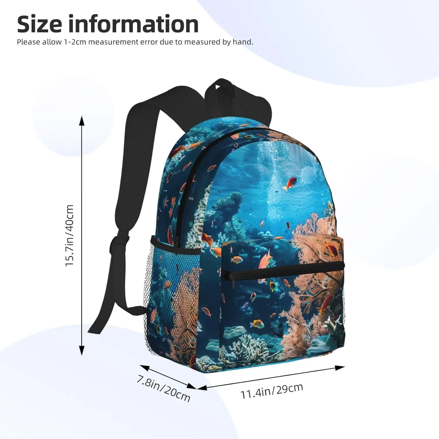 Coral Reef Fashion Backpack,Casual Daypack Backpacks For Men Women, Laptop Bag Travel Hiking Camping
