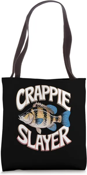 Crappie Slayer Bold Fishing Graphic Tote Bag