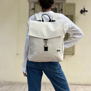 Cream Nubuck-like Large Students Backpack