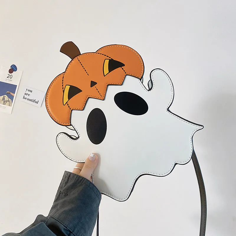 Creative 3D Cartoon Pumpkin Ghost Design Cute Halloween Women's Girls' Cell Phone Purses Novelty Personalized Candy Crossbody Shoulder Bags