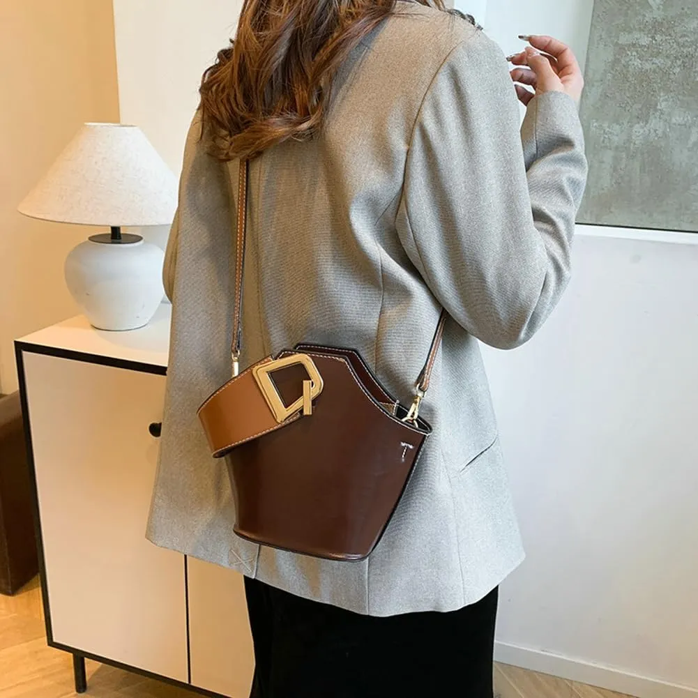 Crescent Hobo Bags Women Trendy PU Leather Bucket Bag Underarm Shoulder Bag Cute Crossbody Phone Purse Tote Handbag 2025