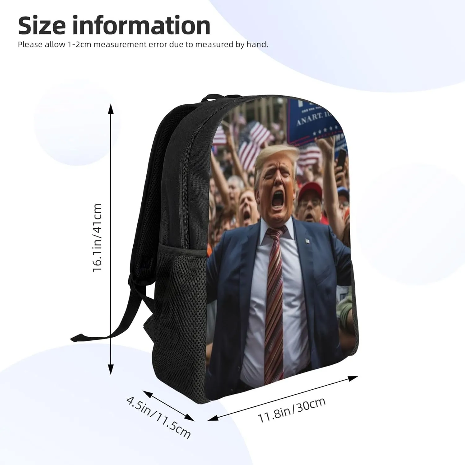 Crowd Trump Backpack Waterproof Anti Theft Durable Light Laptop Bag Backpacks For Women Men Travel Gym Backpack