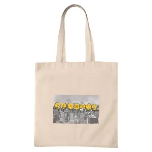 Cryptocurrency Coins Beam Design Graphic Gift Perfect for Crypto Fans and Investors Natural White Multicolor Canvas Tote Bag