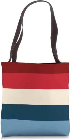 Cute Five Colors Stripes Bold Heritage Theme Minimal Graphic Tote Bag