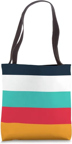Cute Five Colors Stripes Bold Horizon Theme Minimal Graphic Tote Bag