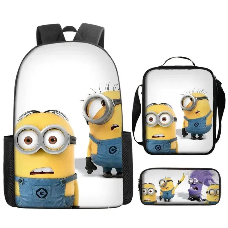 Cute Kids Big Eye Schoolbag Backpack Lunch Bag Pencil Case Gift for Kids Students
