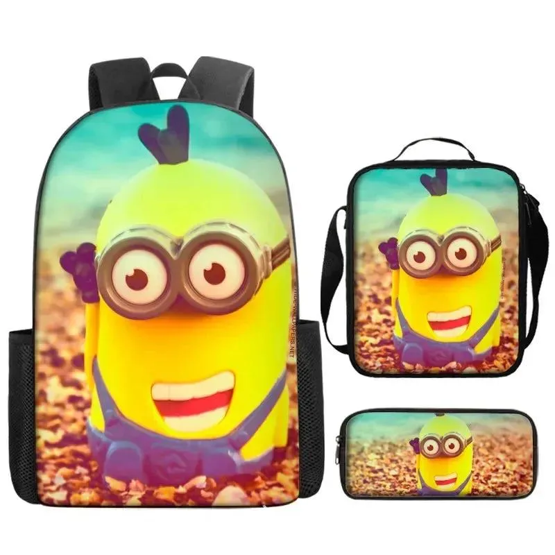 Cute Kids Big Eye Schoolbag Backpack Lunch Bag Pencil Case Gift for Kids Students