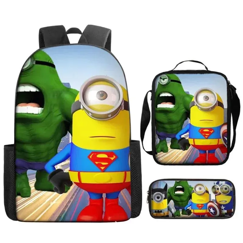 Cute Kids Big Eye Schoolbag Backpack Lunch Bag Pencil Case Gift for Kids Students
