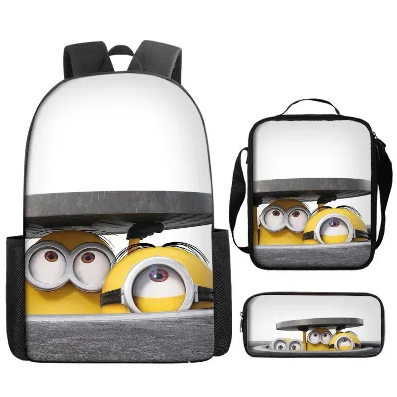 Cute Kids Big Eye Schoolbag Backpack Lunch Bag Pencil Case Gift for Kids Students