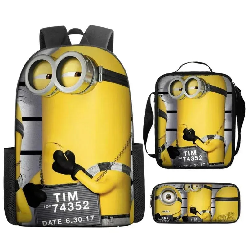 Cute Kids Big Eye Schoolbag Backpack Lunch Bag Pencil Case Gift for Kids Students