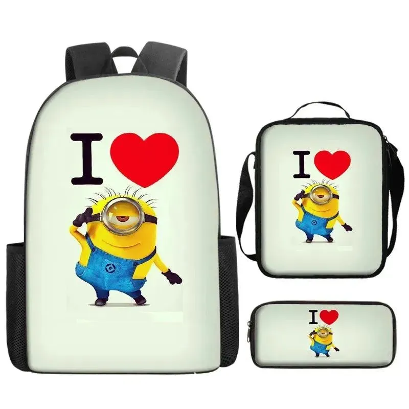 Cute Kids Big Eye Schoolbag Backpack Lunch Bag Pencil Case Gift for Kids Students